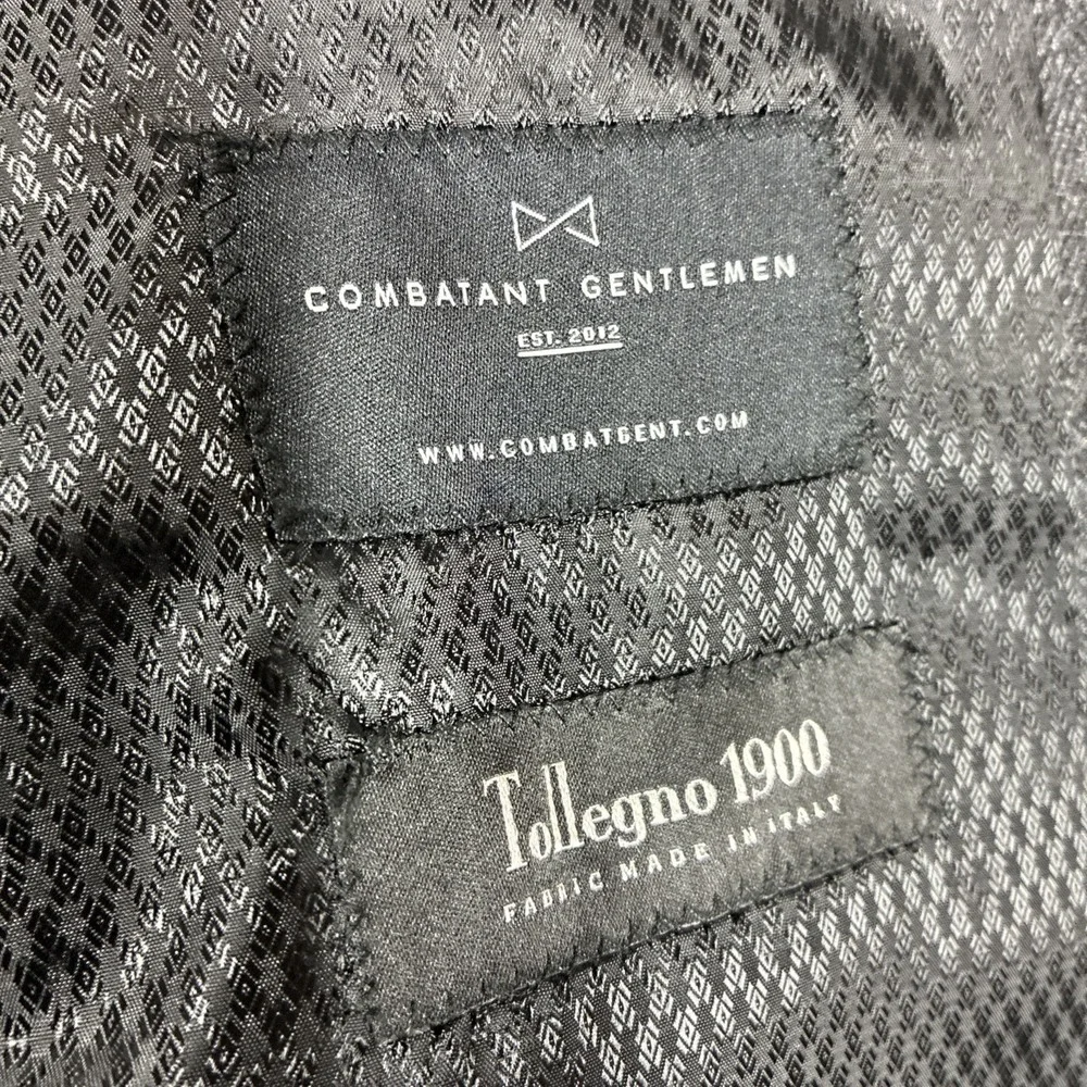 Combatant Gentlemen Charcoal Gray Tollegno 1900 Wool Blazer Mens 50R Slim